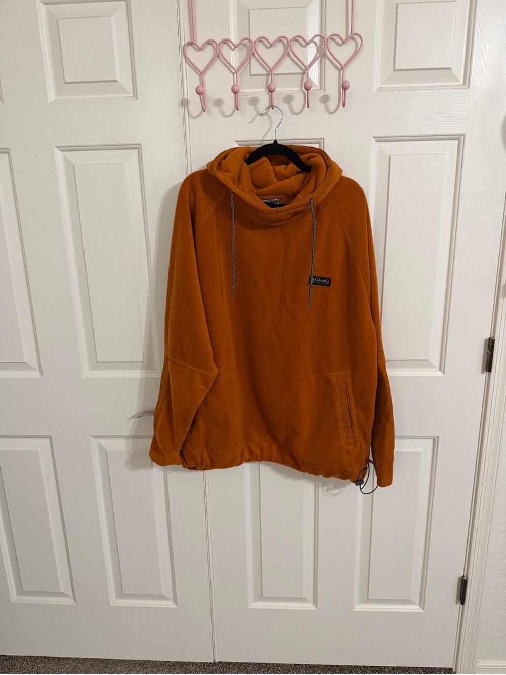 Columbia XXL Burnt Orange Fleece Pullover Hoodie Rust Outdoor Gorpcore
